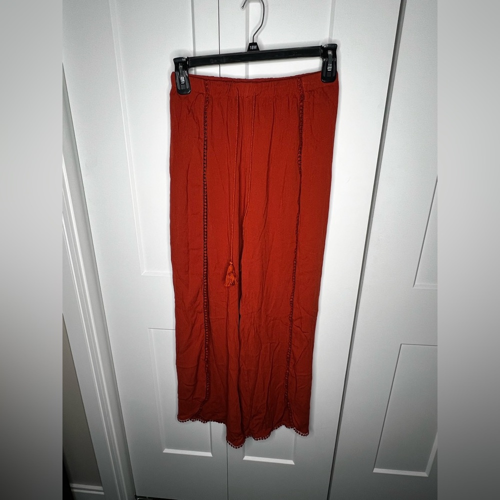 Chelsea28 Terracotta Wide-Leg Split Pants NWT Women's Size Small